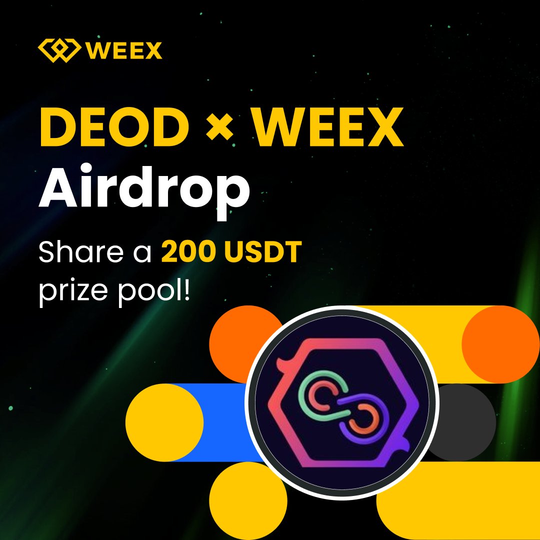 WEEX_Official's tweet photo. ๐ด WEEX x $DEOD @decentrawood Airdrop
๐ 200 USDT Cash | 20 Lucky Winners
๐ How to Join
๐ธ Like + RT + Tag friends
๐ธ Comment your WEEX UID
๐ธ Register on WEEX:https://t.co/Sd5a4HkC9K
Ends in 5 Days | Reward eligibility:
-Trade > 100 USDT in $DEOD spot during the campaign https://t.co/2oEUrDAXrm