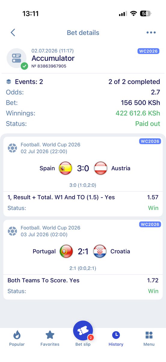 LevyKingTips's tweet photo. Booooom 🥳🤗🤗WON💚💚 

𝐂𝐎𝐍𝐆𝐑𝐀𝐓𝐔𝐋𝐀𝐓𝐈𝐎𝐍𝐒 ✅✅✅💯🥳🥳🎉🥳👏 ✅✅✅✅

422k PAID OUT🤑🤑💪🫡🫡🔥🔥🔥🔥🔥🔥 https://t.co/B5x4EM1ktb