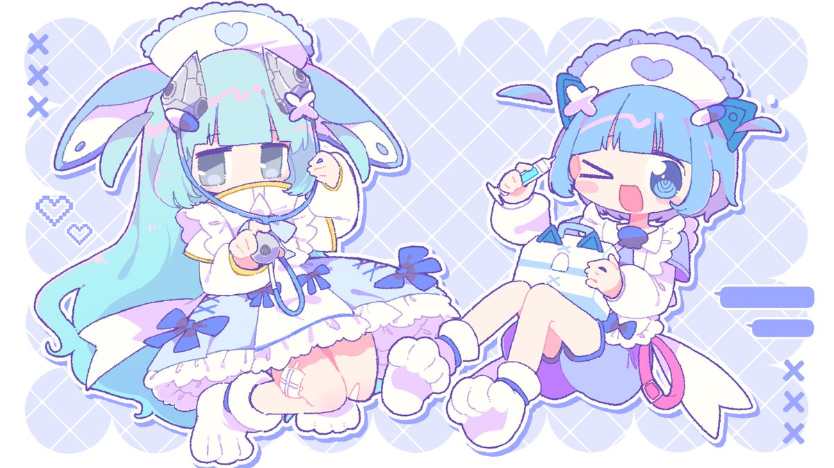 yumenkmc's tweet photo. 🩵おしらせ🤍

CHUNITHM Mate収録楽曲
『ちゅ、お注射』💉
MVも出たよ！

イラストでをとはちゃん＆somuniaちゃん 描いてます❕₍ᐢ. ̫.ᐢ₎♡ https://t.co/yI6TRBd4LA