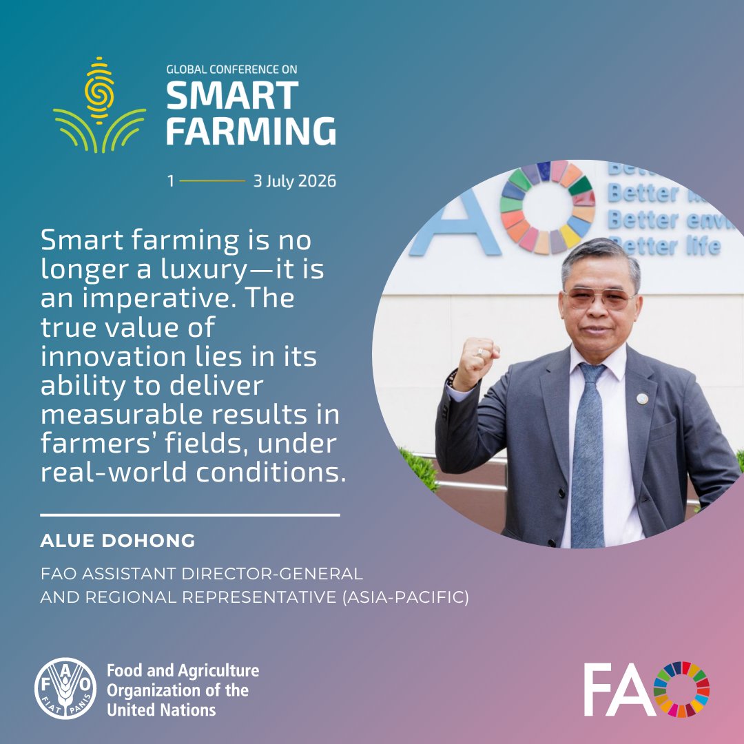 FAOAsiaPacific's tweet photo. At the @FAO Global Conference on #SmartFarming, @a_dohong spoke during the session on Smart Cropping Systems for Resource-Efficient Production. https://t.co/DDPidDGgiM