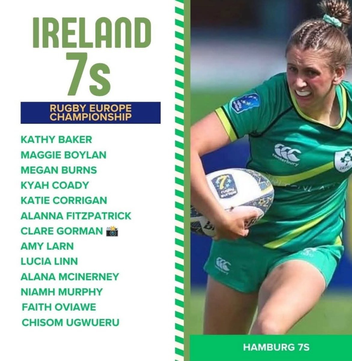 AthyRFC's tweet photo. Best of luck to our own Amy Larn on selection sgain for the @irishrugby ☘️ 7s squad.

Amy came through the age grades in Athy RFC and also coaches our U14 Girls 👏 https://t.co/xssCIPxo6n