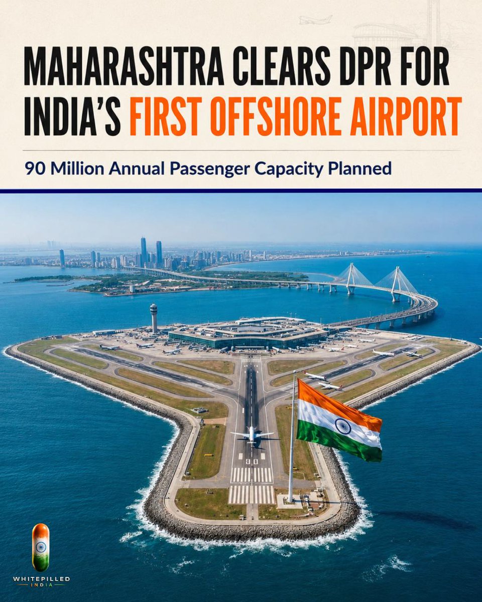 AnnapurnaPillai's tweet photo. மோடியின் பாரதம் 👍🏻

✈️ இந்தியாவின் முதல் கடலோர விமான நிலையம் 

✈️ மகாராஷ்டிராவின் பால்கரில் அமையவிருக்கிறது, இது ஒரு முக்கியத்துவம் வாய்ந்த நிகழ்வு

✈️ மும்பையிலிருந்து சுமார் 125 கி.மீ தொலைவில், பால்கரில் உள்ள கோரே கடற்கரைக்கு அருகில் கடலோரப் பகுதியில்

✈️ பட்ஜெட் ₹45,000–₹76,000 கோடி

✈️பரப்பளவு: 1,500+ ஹெக்டேர் (திட்டமிடப்பட்டது)

✈️பயணிகள் கொள்ளளவு: ஆண்டுக்கு 90 மில்லியன் பயணிகள் வரை

✈️சரக்கு கொள்ளளவு: ஆண்டுக்கு 3 மில்லியன் டன்கள்

✈️ வதாவன் துறைமுகம், மும்பை–அகமதாபாத் புல்லட் ரயில், மேற்கு டி.எஃப்.சி, மற்றும் மும்பை–வதோதரா விரைவுச்சாலை 

#PMModi