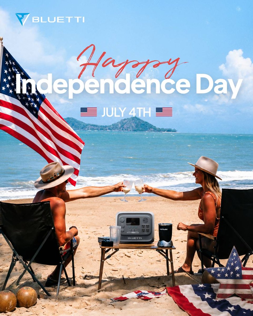 bluetti_inc's tweet photo. πΊ Happy Independence Day!
Celebrating the freedom to roam, to dream, and to create unforgettable memories with the people who matter most. β€
#IndependenceDay #BLUETTI #Portablepowerstation #solarpower #holiday https://t.co/kMFr73xqzi