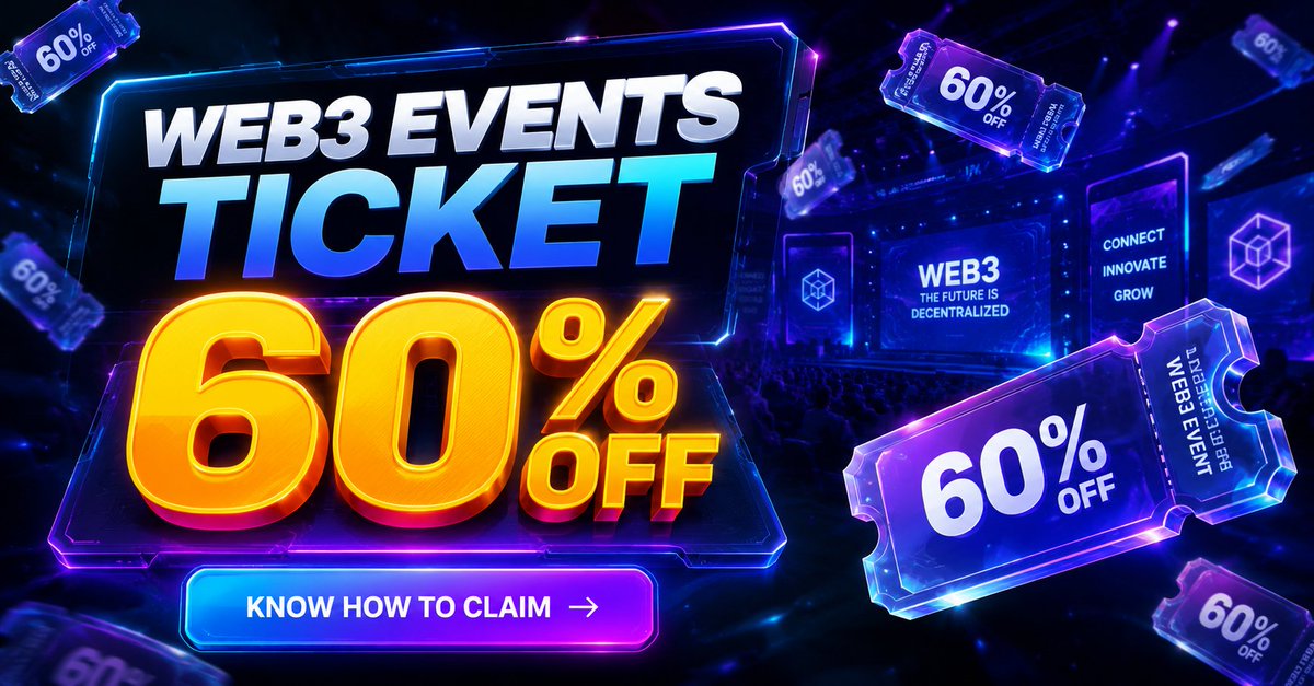 DesignerGk71's tweet photo. 🚨Get Up to 60% OFF on Web3 Event Tickets 🎟️
Planning to attend top Web3 events in 2026? CoinGabbar brings you exclusive discounts on featured global conferences.
know how to claim- https://t.co/QFy56ACc9r
#web3events #webX2026 #MiningDisrupt2026
#IndonesiaBlockchainWeek https://t.co/gbjV1iUtdA