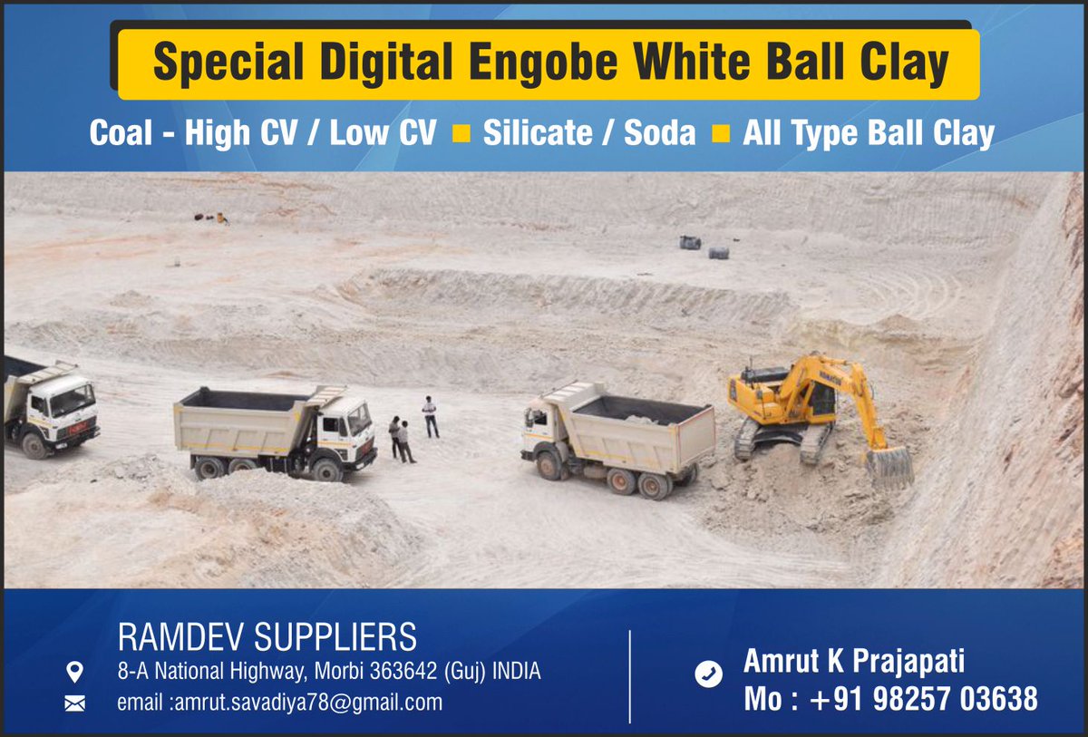 ceramic_india_'s tweet photo. Ramdev Suppliers, Ceramic India
https://t.co/MMpDssONI1
#ceramic #raw #materials #machinery #spareparts #chemical #roller #grinding #chinaclay #digitalink #color #frit #zincoxide #refractory #feldspar #sodapotash #tiles #sanitarywares #india #morbi #gujarat https://t.co/ADQxRWevzZ
