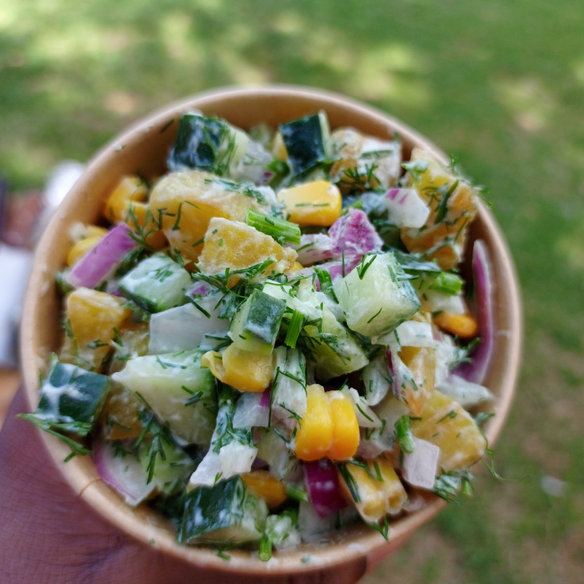 kden_prince's tweet photo. Potato and corn salad. https://t.co/44hORCtp17