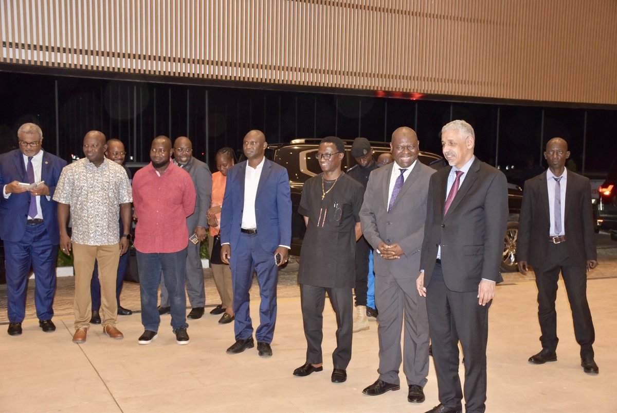 MofeaGambia's tweet photo. Last night, we had the honour of welcoming the President of the African Development Bank, Dr. Sidi Ould Tah, and his delegation to The Gambia ahead of the African Caucus 2026.
Welcome to The Gambia! 🇬🇲

#AfricanCaucus2026 #WelcomeToTheGambia #AfDB #MoFEA #AfricaTogether https://t.co/CuIQWLiD1I