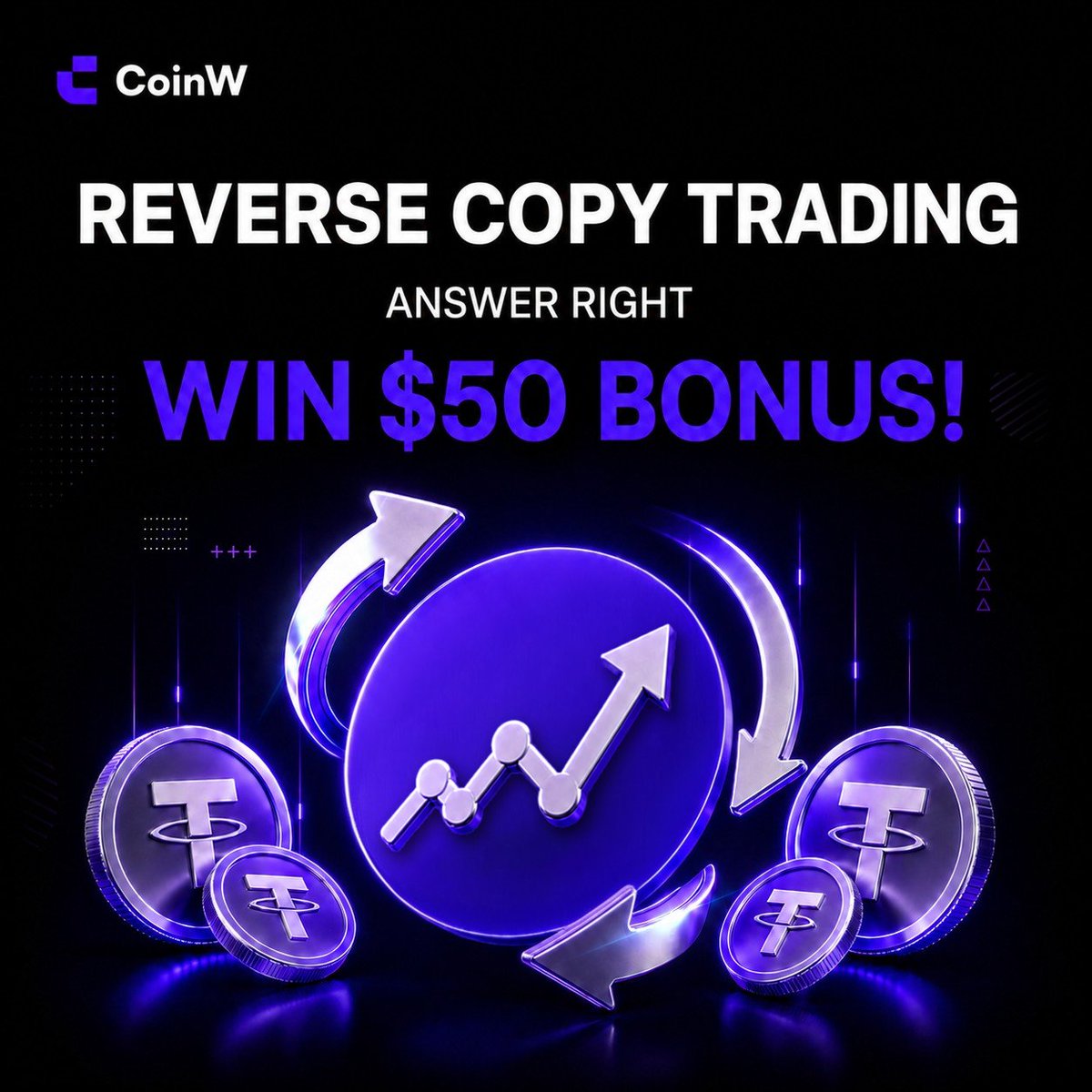 CoinWOfficial's tweet photo. 📚 Quiz Time

How does CoinW Reverse Copy Trading work?

A. Manual trading
B. Auto-opens and closes in the opposite direction
C. Only reverse longs

👇 Drop your answer + UID

🎁 5 Winners get $50 Bonus each!

#CoinWReverseCopyTrading https://t.co/BqvAx5FG13