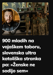 AlenKoman's tweet photo. Največji "sovražnik žensk" v Sloveniji očitno noče, da bi bile ženske tepene in ustreljene, mučene, posiljene, razmesarjene, iztrgane od doma, otrok, zaposlene z vojskovanjem in s tem oddaljene od ustvarjanja družine, materinstva, varnega doma itd.,

temveč predlaga drugačne oblike podobnih taborov za dekleta in mladenke,

zato se vsem skisajo možgani in se jim scvrejo procesorji. @SlovenskeNovice celo napišejo cel članek o tem. Seveda s popolnoma napačnim navedkom v naslovu.

Kaj točno v tem zapisu @StrankaStraza je zlobnega, sovražnega ali zlohotnega in napačnega:

"Dekleta in ženske žal ne sodijo v katerekoli varnostne organe.

Veliko bolj smiselno za prihodnost našega naroda bi bilo za njih organizirati podobne tabore z vsebinami namenjenimi razvoju dekliških in ženstvenih lastnosti in veščin.

Vsa pohvala pa fantom, ki se množično prijavljajo na takšne tabore in naj jim teh sedem dni ostane v čim lepšem spominu.

Morda pa kmalu ponovno dosežemo tudi obvezno služenje vojaškega roka za mladeniče, kar bi bilo zelo potrebno?"
