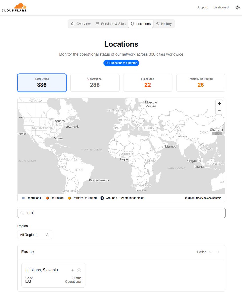 dcerar's tweet photo. Globalni ponudnik omrežja za dostavo vsebin (CDN) @Cloudflare je po dolgih letih napovedi končno vklopil tudi lokalne strežnike v Ljubljani. To pomeni, da bodo zdaj mnoge priljubljene spletne strani iz Slovenije delovale hitreje.

Tudi DNS-strežniki 1.1.1.1 so zdaj oddaljeni le milisekundo ali dve. Namesto 1.1.1.1 je sicer priporočljivo uporabljati 1.1.1.2, ki filtrira problematične strani, 1.1.1.3 pa dodatno še strani, ki niso primerne za otroke.