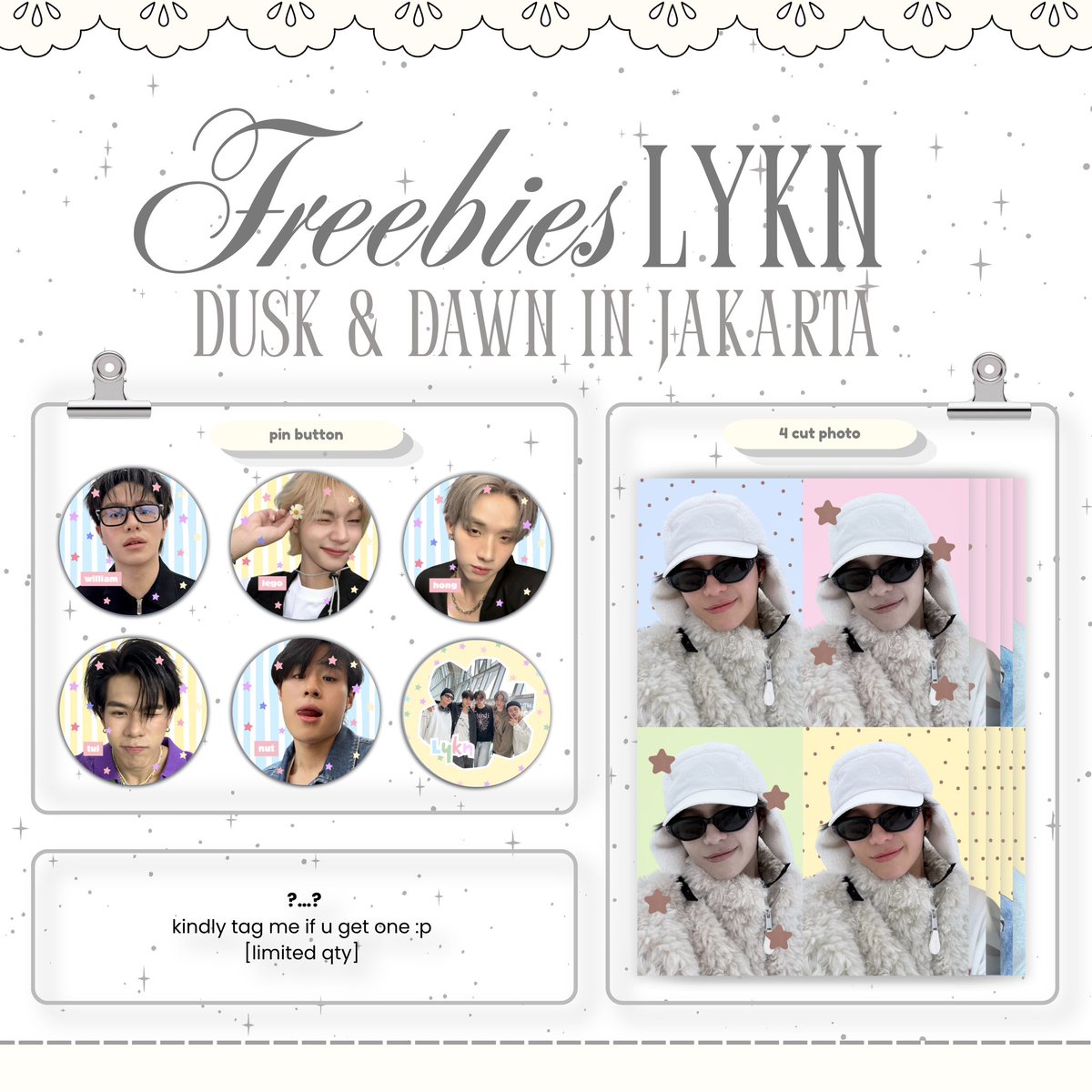 xiacenr's tweet photo. ˚𖥻 ★ freebies LYKN Dusk &amp; Dawn in Jakarta ★ 𖥻˚
by @xiacenr 

📍the kasablanka hall
🗓️ july 11, 2026
[!!!] limited qty

— like and rt are appreciated 
— see you there ʚɞ
#LYKNDuskAndDawnxJakarta https://t.co/4zHpJMDMsy