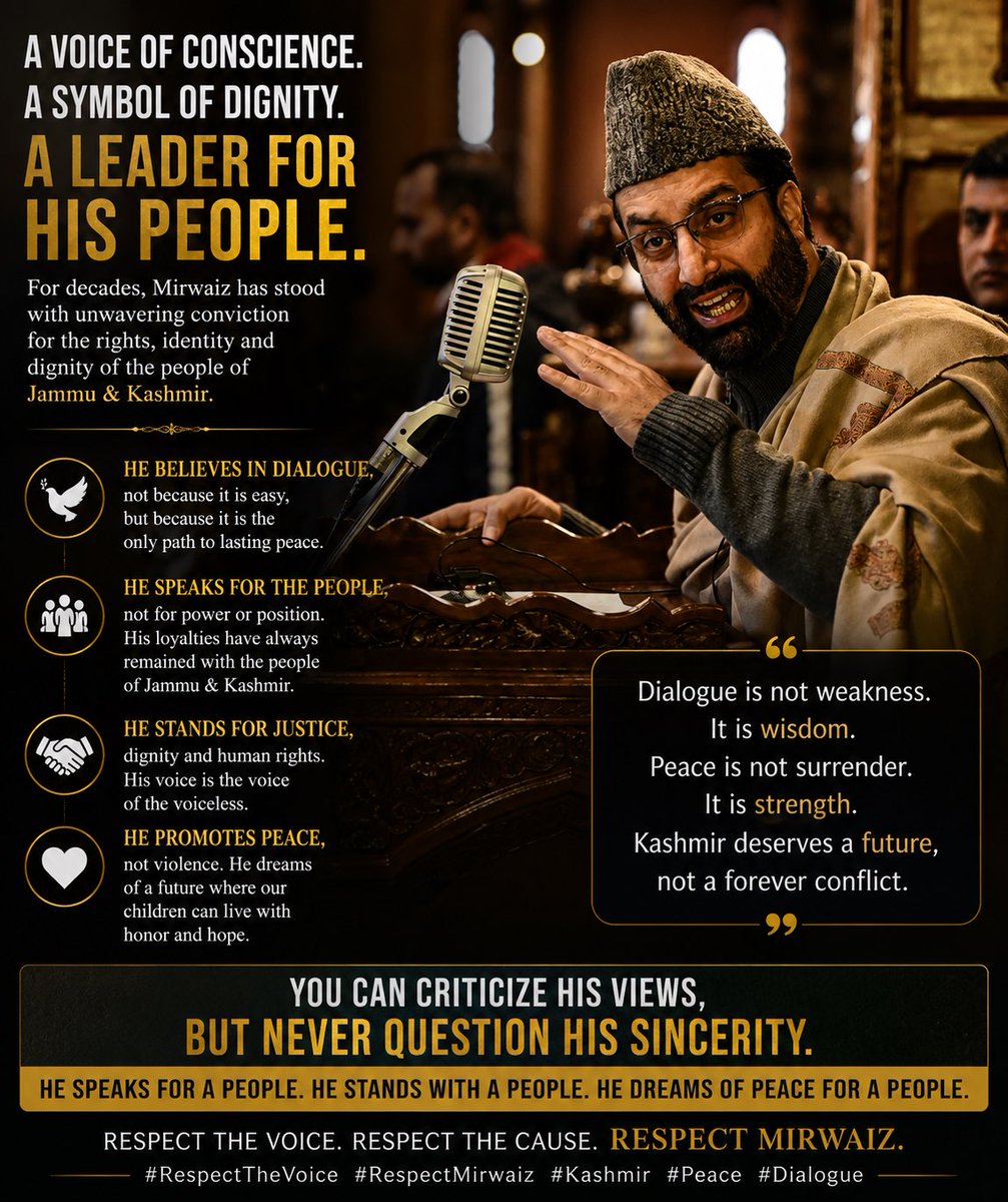 BungriSahil's tweet photo. At a time when voices of reason are desperately needed, it is unfortunate that some have chosen to attack @MirwaizKashmir Sb for advocating what every lasting peace process in history has ultimately depended upon dialogue.

For decades, Mirwaiz Sb has consistently maintained 1/N https://t.co/9kZZk3ehxw