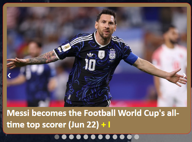 TheGoodWord10's tweet photo. Jun 22, Messi becomes the Football World Cup's all-time top scorer

https://t.co/eG28FvXUyu https://t.co/8ywHN4A0R9