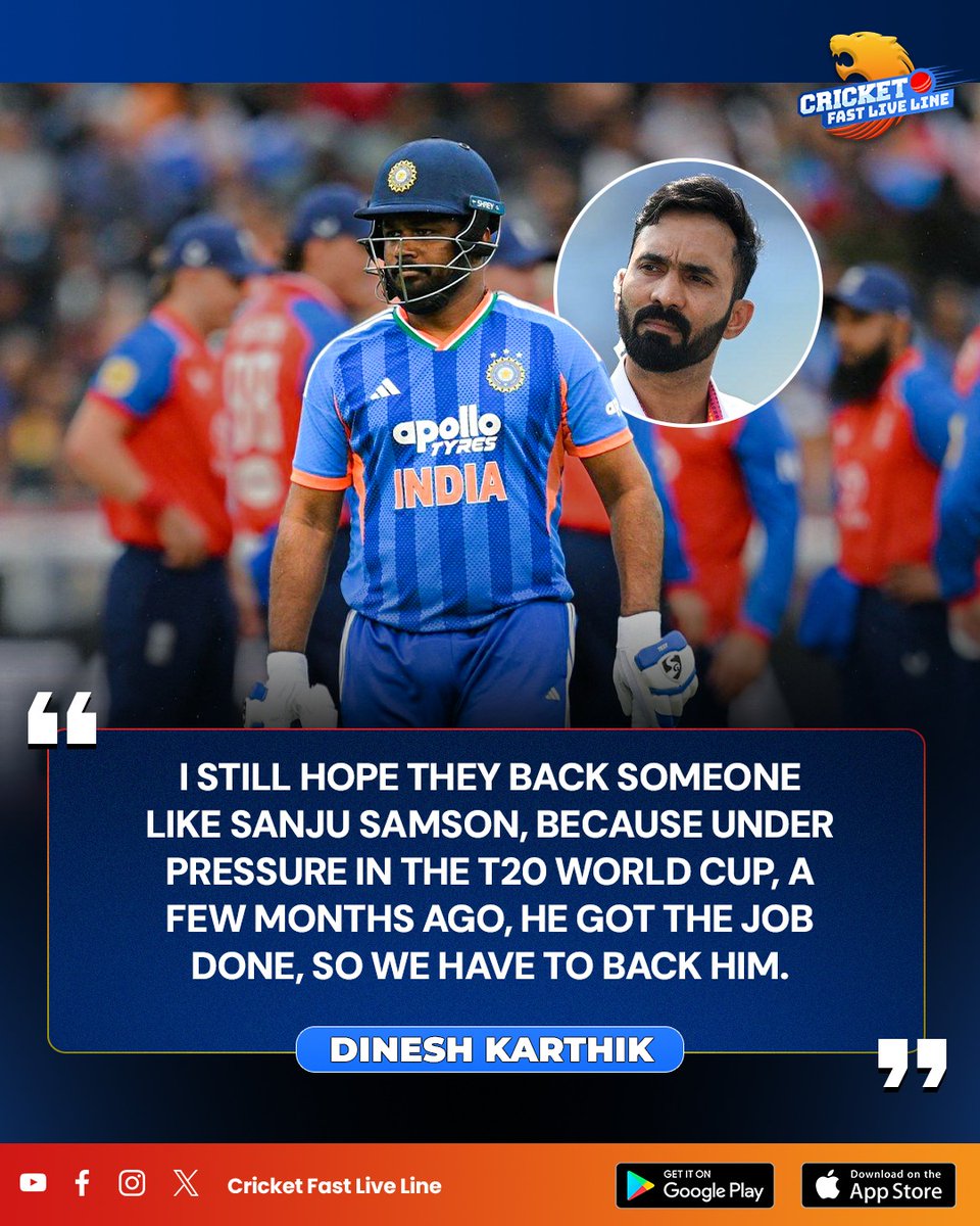 cfll_official's tweet photo. Dinesh Karthik backs Sanju Samson, urging Team India to continue showing faith in him after his match-winning performances under pressure. ๐ฎ๐ณ๐
.
.
.
#SanjuSamson #DineshKarthik #TeamIndia #IndianCricket #Samson #Karthik #CricketUpdates #CricketNews #INDvSL #INDvsSL #BCCI #Men https://t.co/rHS2msLydL