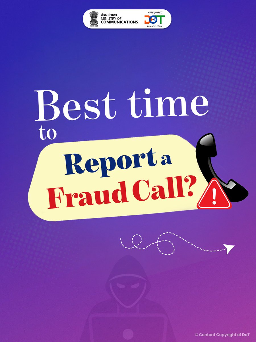 DoT_India's tweet photo. Cyber fraud doesn't take a break, Why should reporting wait?

With Sanchar Saathi Report suspicious numbers anytime, anywhere and stay digitally safe.

Download the Sanchar Saathi app now!

#DoT #Telecom #SancharSaathi #SancharSaathiApp #CyberFraud 

@JM_Scindia @PemmasaniOnX @PIB_India @pib_comm @DDNewslive
