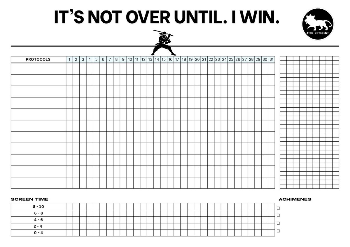4theDifferent's tweet photo. ๐ ICONS, YOUR 31-DAY CHALLENGE STARTS NOW! ๐ฅ
Download your 4THE_DIFFERENT Protocol Tracker and use it to:
โ
Track your daily protocols
โ
Monitor your screen time
โ
Record your achievements
โ
Build discipline and consistent
#4the_different #IconsForLife #Discipline https://t.co/zOJ7OgUvf7