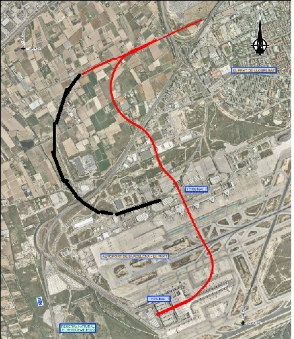 MatuteDuarte's tweet photo. Barcelona: El nuevo acceso ferroviario al aeropuerto de El Prat se pondrá en servicio dentro de pocos meses, cuando terminen las pruebas. Pero ¿qué pasará con las vías del acceso ferroviario actual? Serán desmentaladas y ya el BOE de hoy publica las expropiaciones temporales para que acceda la maquinaria https://t.co/70PuvD36AB