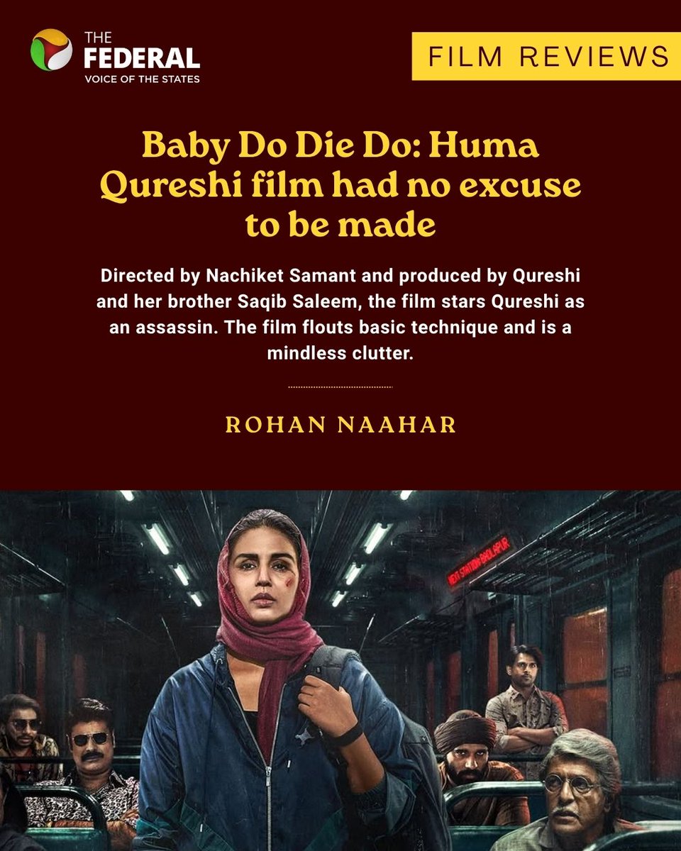 TheFederal_News's tweet photo. #FilmReviews | Basic techniques, perfected by talented filmmakers over decades, are flouted carelessly in Baby Do Die Do. It’s an incoherent mess, unfit to be shown to the public, writes @RohanNaahar.
Read more: https://t.co/KlnGak5Xj5
#BabyDoDieDo #NachiketSamant #Qureshi #Bollywood