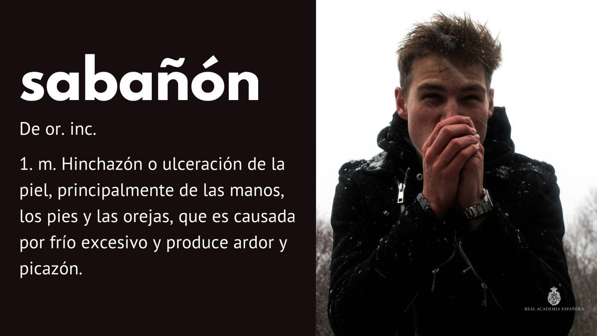 RAEinforma's tweet photo. #PalabraDelDía | sabañón

En el Fichero General se pueden encontrar numerosas papeletas con ejemplos de uso y más información de esta palabra —con cuyo significado se usa también la voz «friera» (https://t.co/1n4Z9Oktkm)—: https://t.co/o9UscPCAdG. https://t.co/3YtuKSwfaI