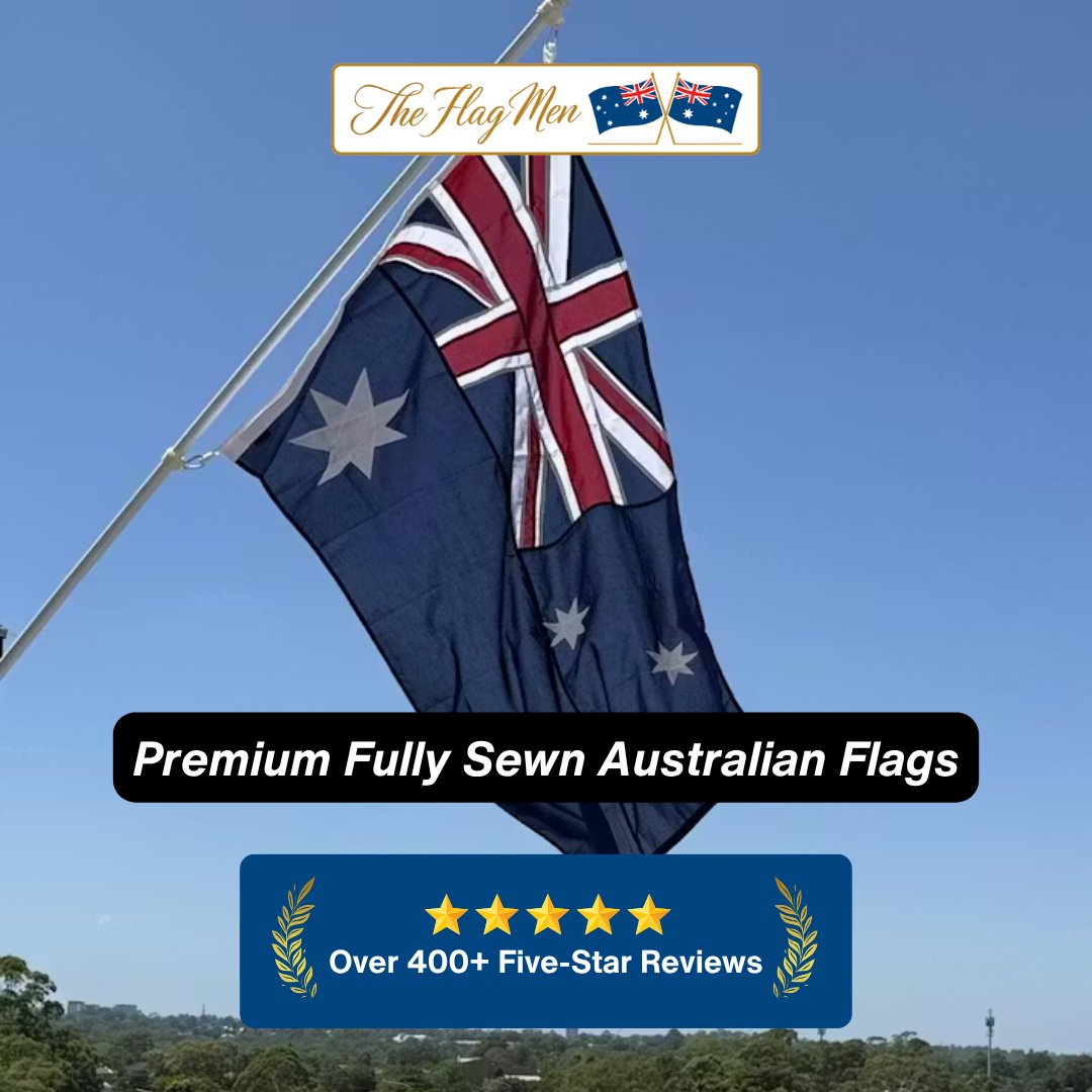 theflagmenflags's tweet photo. Let's be honest: printed flags fray fast. A beautifully sewn flag is a statement of quality. We offer discounts:

- Take $30 OFF when you bundle a flag with our flagpole kit.
- Save $50 on two large fully sewn flags (Mix &amp; match).
- Free delivery across Australia.