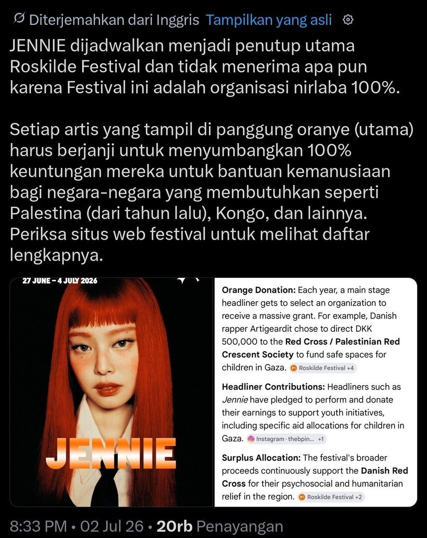 starfess's tweet photo. -star keren bgt nih cewek. lamaaaa ngilang sekalinya muncul pas perform di festival karena jadwal dia di tahun ini emang full banyak perfom di festival. dan festival yg jadwalnya besok itu 100% pendapatan dari perform dia full semuanya disumbangkan. kereeen bgt 😭 https://t.co/g9vqpsMbyy