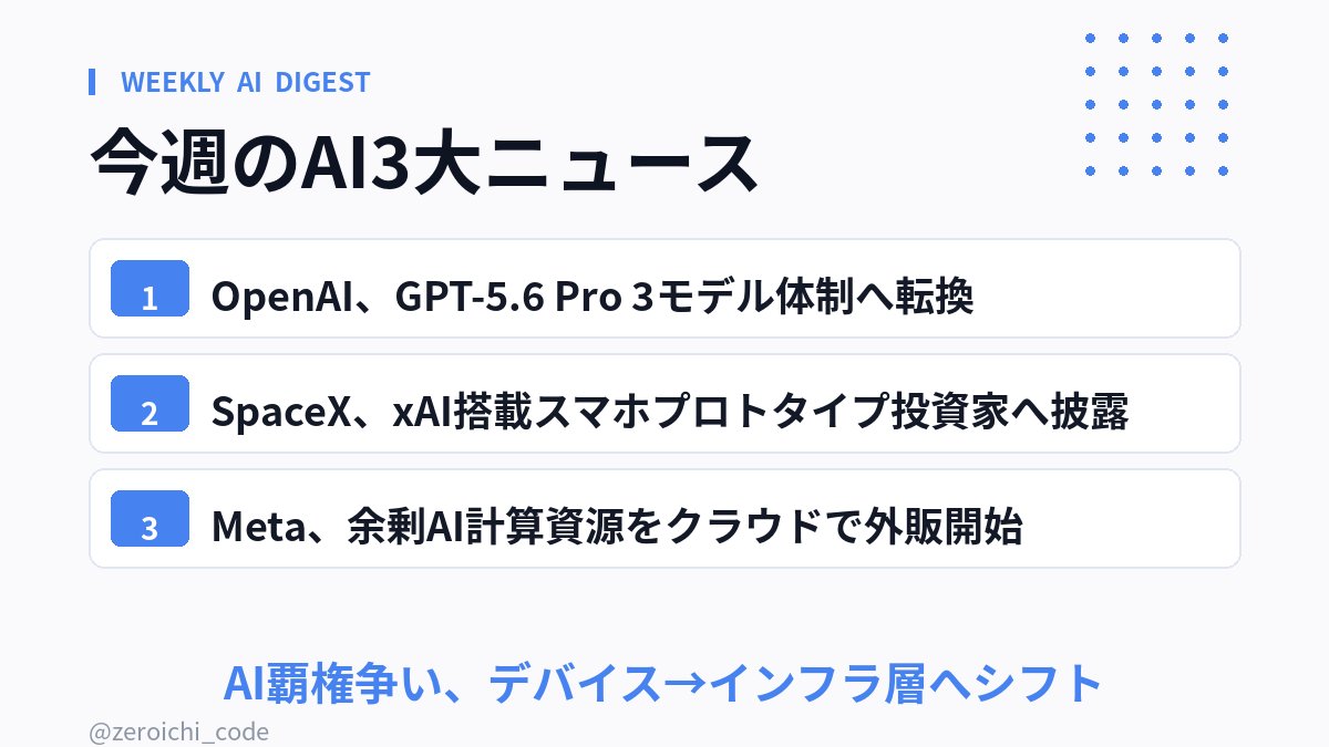 zeroichi_code's tweet photo. 🗞 今週のAI3大ニュース

1️⃣ https://t.co/saV3AQsXsa
2️⃣ https://t.co/1gMIc5R7DZ
3️⃣ https://t.co/9AUlr7Cq7E https://t.co/twCzrMipJf