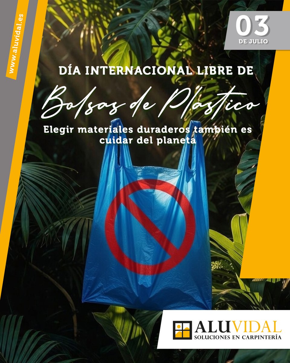 aluvidal1's tweet photo. 🌱 Día Internacional Libre de Bolsas de Plástico.

En Aluvidal apostamos por el aluminio: un material duradero y 100 % reciclable, pensado para reducir residuos a largo plazo.

https://t.co/WrZezLgAer

#sostenibilidad #aluminio https://t.co/sGPtvnl4cY