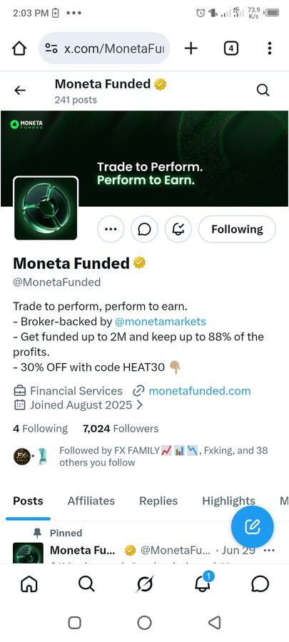 ZoneTrader0's tweet photo. @_Backlink @MonetaFunded Entered 🔥 Followed both accounts, liked &amp; RT done. Tagged 3 real traders. MonetaFunded’s 10k accounts look solid for serious execution. Hoping to be one of the 3 winners. Proof below ✅  @quinnfarah @waz_43 @thenighthustler https://t.co/PPNQW00RlT