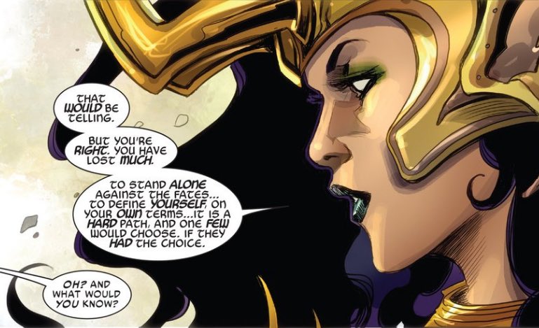 hexcoreism's tweet photo. I agree that the skin isn’t the best representation of her, but not because of their choice in making her more “feminine”. She isn’t ALWAYS androgynous- the nature of loki is that they can be whatever they want https://t.co/Yquu6MLMfh