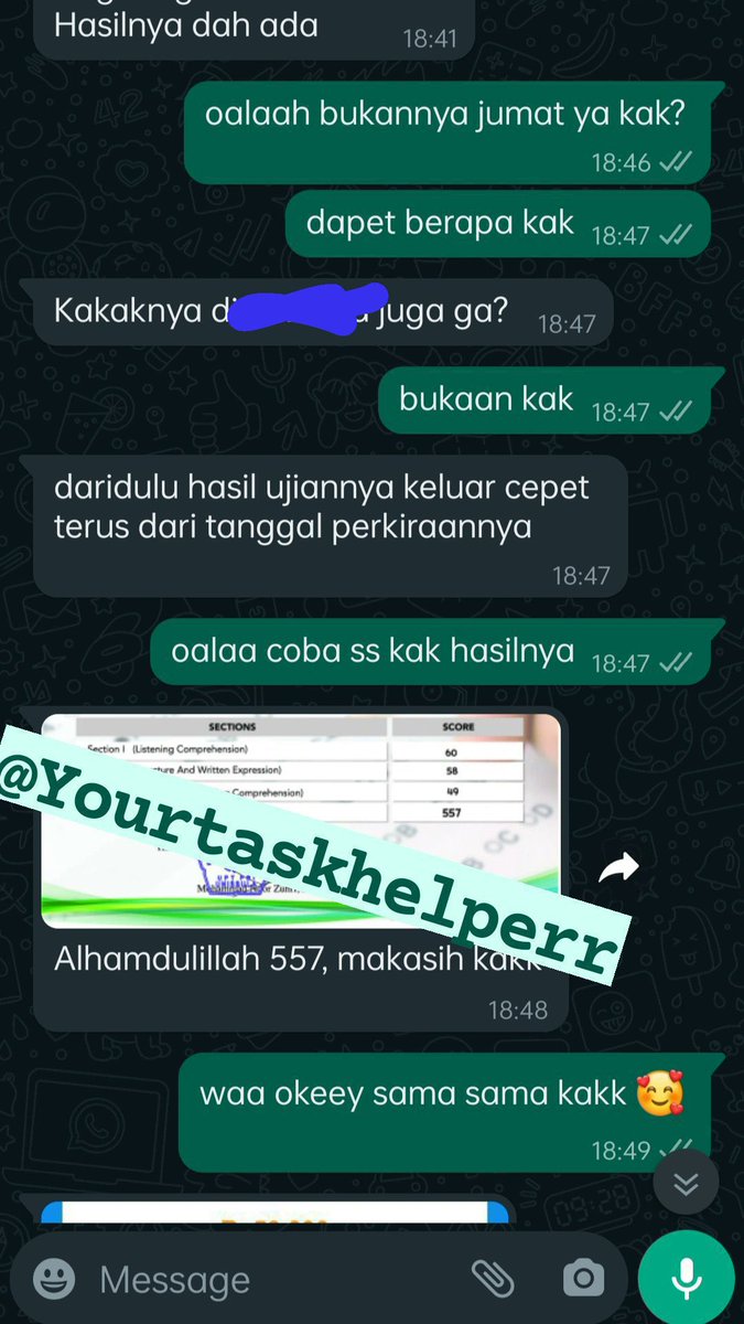 yourtaskhelperr's tweet photo. ★  𝐉𝐎𝐊𝐈 𝐓𝐎𝐄𝐅𝐋 𝐑𝐄𝐕𝐈𝐄𝐖 ★  
✺━───━━༻༺━━───━✺

Testi joki TOEFL kampus cilad unissula

Untuk teman-teman yang butuh joki toefl kampus cilad tep tkbi unpad atau Toefl ITP bisa langsing wa di bawah yaaa

cuss⬇️⬇️⬇️
https://t.co/LBAfo1Ugor https://t.co/zktVkzI5ZD