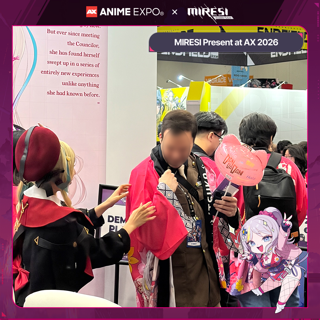 Miresi_en's tweet photo. Take a look inside #MIRESI's packed demo zone👀
Play the MIRESI demo and take home an Itsuka Happi Coat! 

#AX2026 #AnimeExpo2026 #AnimeExpo #InvisibleFuture https://t.co/cpYl2XTHfV