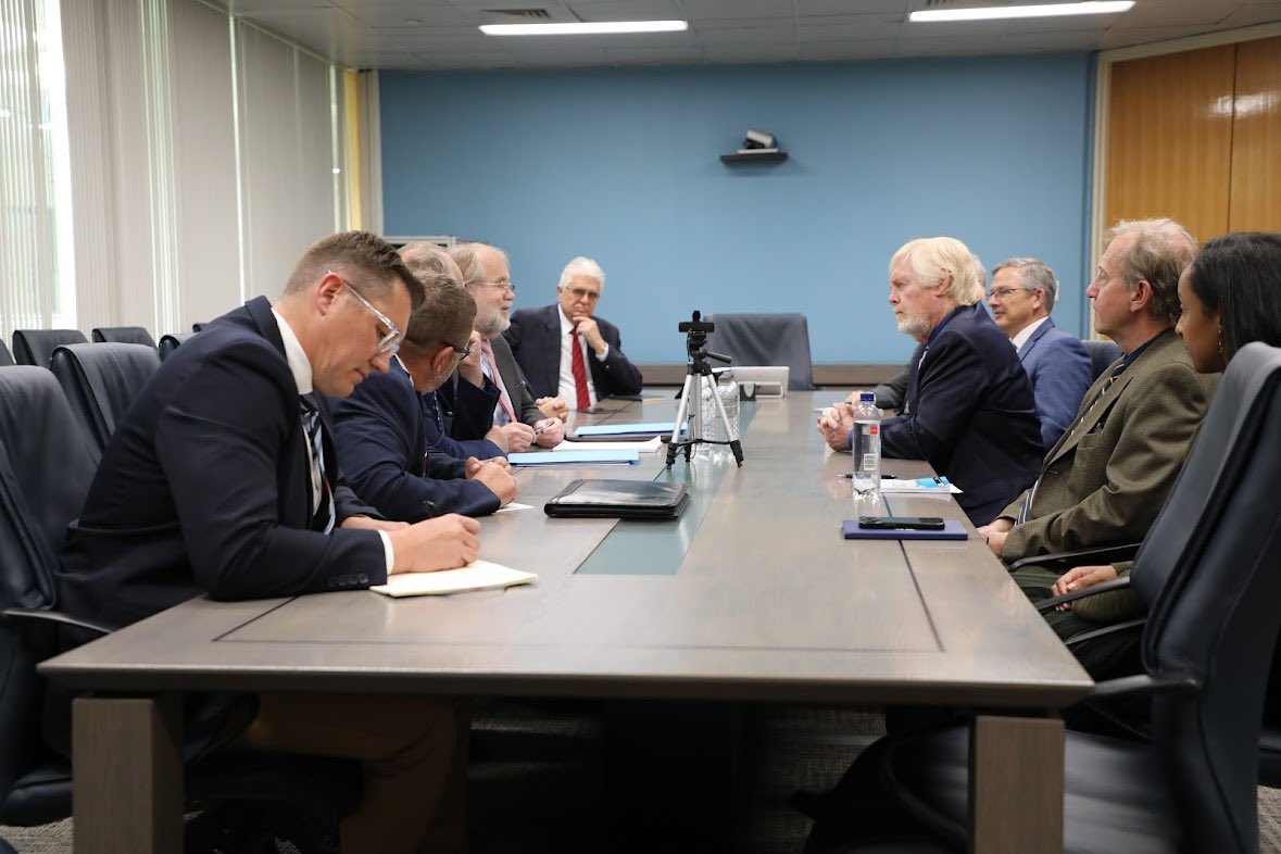 USAmbRSA's tweet photo. Great to see Afrikaner leaders from the Solidarity Movement, AfriForum, Solidarity, SAAI, NEASA, and Freedom Front Plus. We discussed how the U.S. government’s focus on the community can contribute to a safer and more prosperous South Africa. https://t.co/G2rR33EDW6
