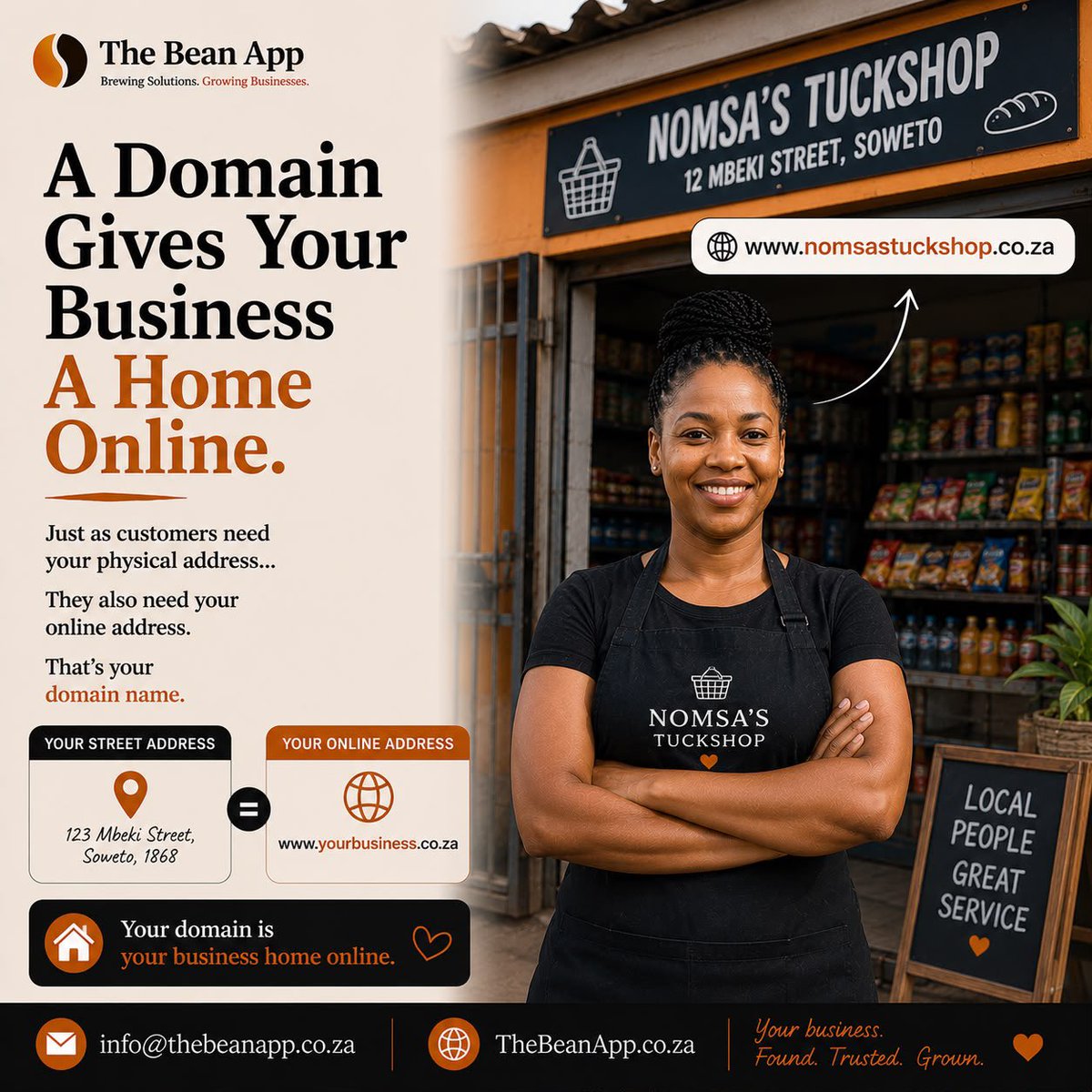 app_bean's tweet photo. Be visible. Be trusted. Be found. It all starts with your domain. https://t.co/gDULZEXoBd