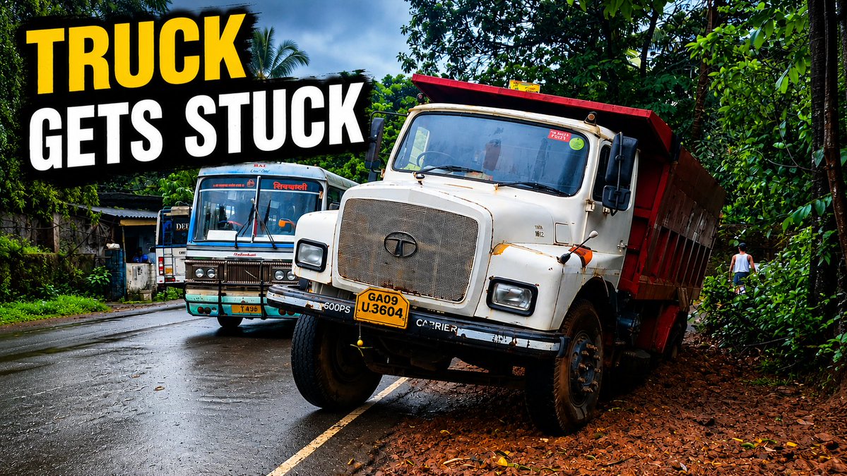 InGoa24x7's tweet photo. Truck Gets Stuck on Curchorem–Cacora Road Due to Incomplete Widening Work
WATCH: https://t.co/znT6it51Zl
#Goa #GoaNEWS #Curchorem #TrafficAlert #RoadWidening https://t.co/P5tXL1SqRH