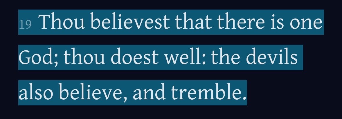 34PHEEL's tweet photo. @ChristIsComing5 James 2:19 https://t.co/p0DqDvHJD3