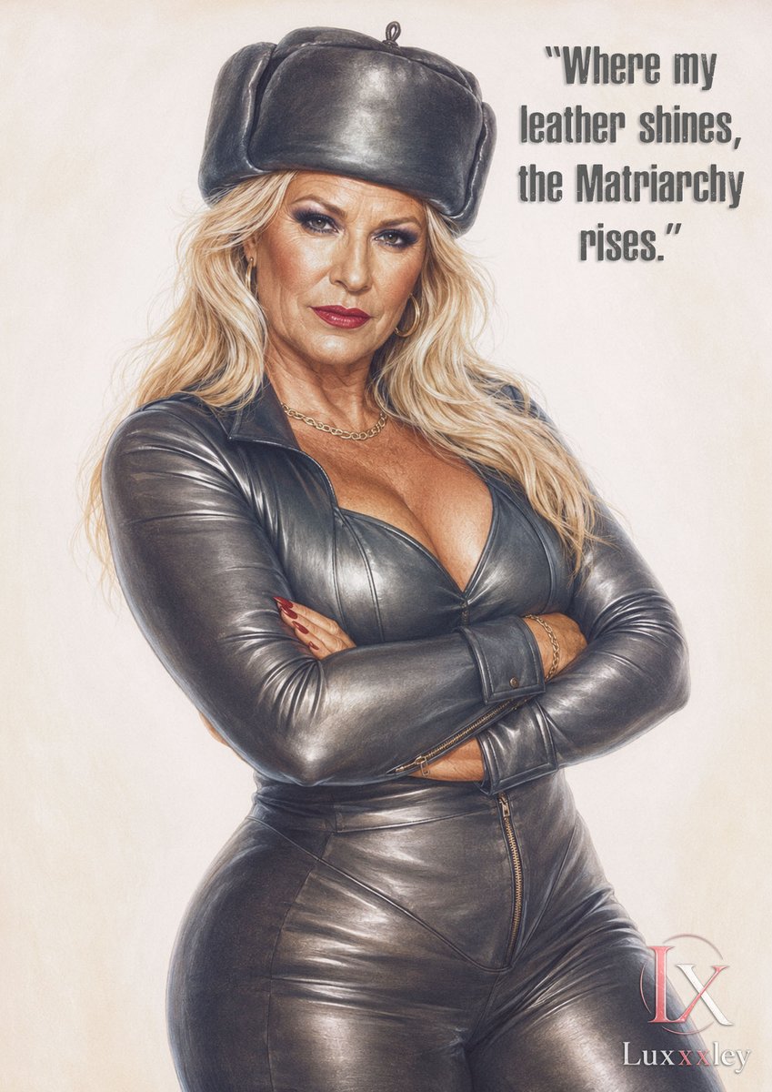Luxxxley's tweet photo. The Matriarchy of strict leather Ladies tolerates no excuses - only poise, respect, and clear order!

#Leather #FemDom #LeatherFetish #Matriarchy #Lady #FemaleSupremacy #Mistress https://t.co/3IRG4njNzZ