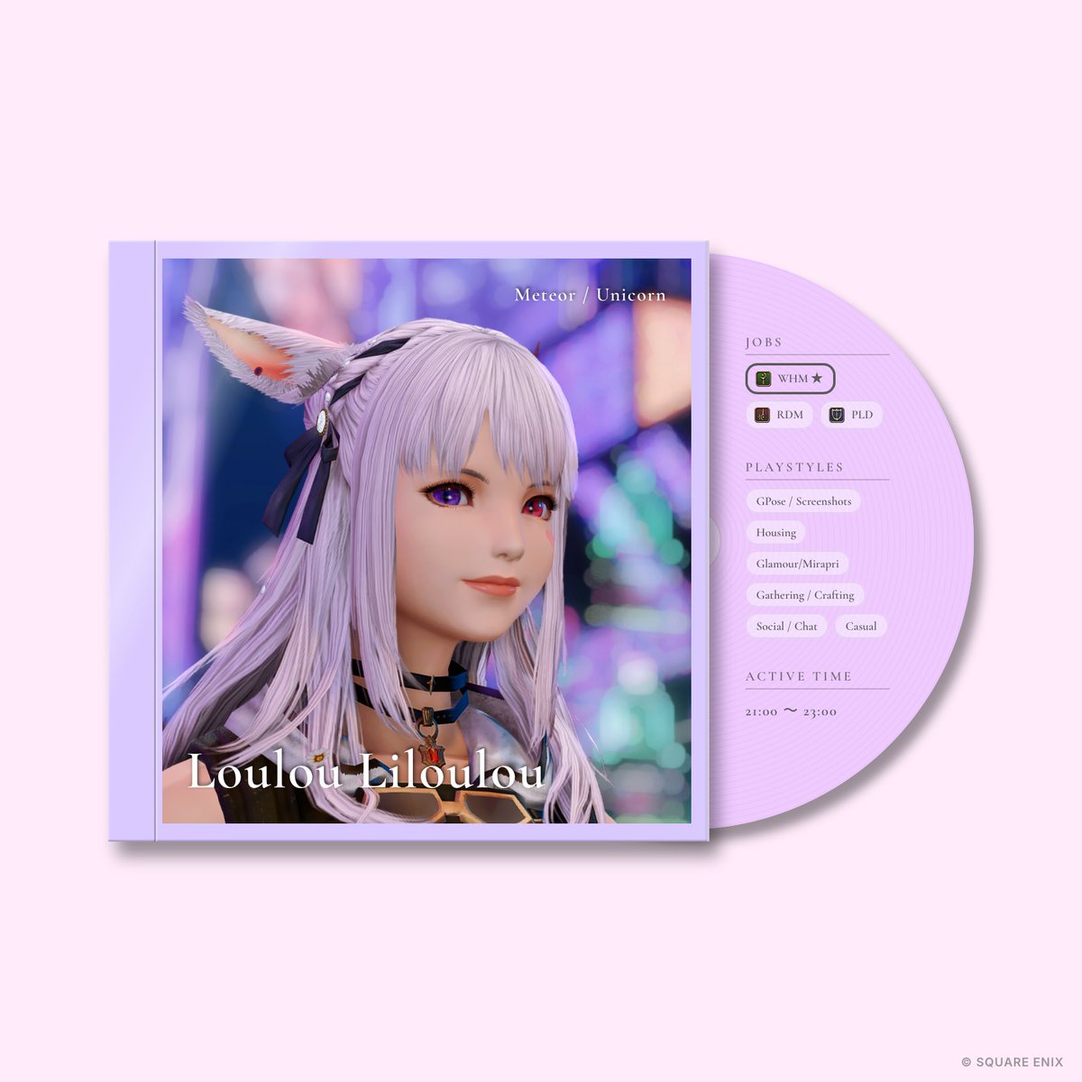 ll2_XlV's tweet photo. 作ってみたよ！
ジェネレーターも色々あって楽しい♡
#FF14CDjacketGenerator 
#FF14キャラクターカード https://t.co/AMBAUufNHs