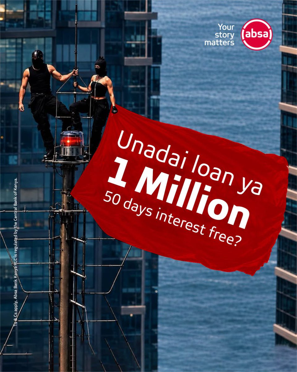 AbsaKenya's tweet photo. One million reasons to say yes ๐
Get your #AbsaSignatureCard today ๐๐พ: https://t.co/0W7PDeORhA
#SayYeswithAbsa #AbsaCardisKing #YourStoryMatters https://t.co/RD17Siibcl