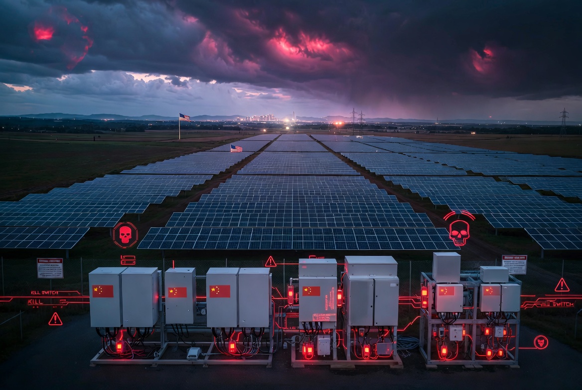 ValerieAnne1970's tweet photo. CHINESE 'KILL SWITCHES' FOUND HIDDEN IN U.S. SOLAR FARMS.

Rogue Chinese cellular radios have been discovered secretly embedded in solar power inverters across American solar farms. These devices can be activated remotely by the Chinese government to cripple our power grids at any moment — instantly blacking out cities, hospitals, military bases, and entire regions.

This is a direct, built-in sabotage tool sitting inside our own energy infrastructure. One signal from Beijing and America’s lights go out. National security experts are calling it a “ghost machine” threat that could plunge the country into chaos without a single missile fired.

We’ve allowed foreign adversaries to wire our critical power systems with remote kill switches. This isn’t a future risk — it’s already installed and ready.

America must wake up NOW. Demand immediate removal of all compromised Chinese solar equipment before it’s too late. Our grid, our homes, our future are hanging by a thread.