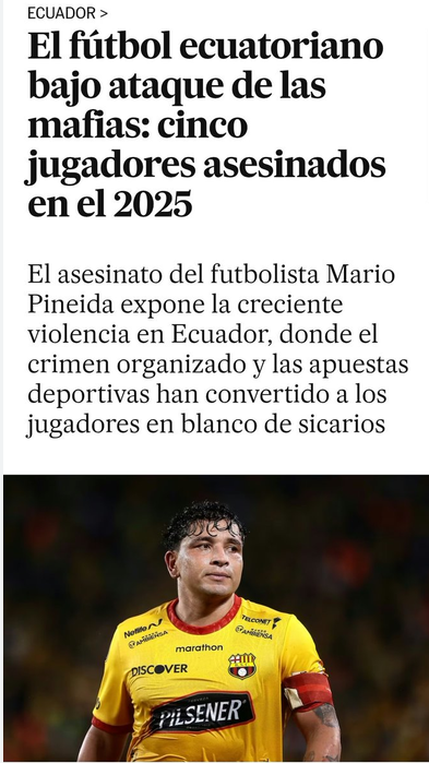 menaA1806's tweet photo. @AndreJa12517067 @Libro_negro_ @caorozco Pregúntale a la familia de estos jugadores de ecuakong que no fueron amenazados por carteles sino directamente asesinados, también lo hicieron carteles mexicanos ecuatochangos? https://t.co/pWS4wTaZnT