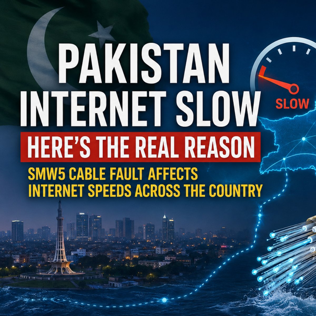 ajjkibaat's tweet photo. Why is the internet slow across Pakistan today?
PTA confirmed that a fault in the SMW5 submarine cable affected international internet traffic.
Read more:
https://t.co/APCxIwVs1X
#PakistanInternet #InternetSlow #SMW5 #PTA #InternetOutage #Pakistan #TechNews #BreakingNews https://t.co/vs1uGwWFR7
