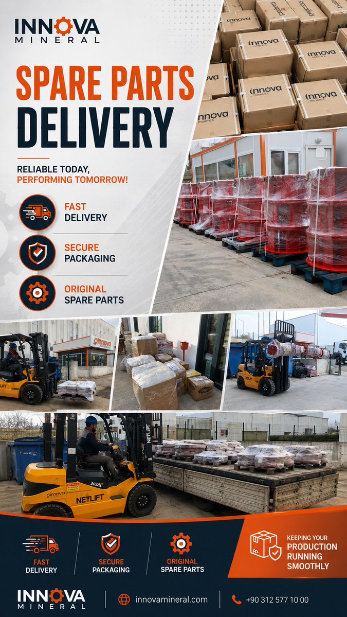 InnovaMineral's tweet photo. Reliable Spare Parts. Uninterrupted Performance.

Every minute of downtime matters in mining and aggregate operations. That's why high-quality spare parts are essential for maintaining productivity, extending equipment life, and ensuring consistent performance.

#InnovaMineral https://t.co/E6q1YuWSeM