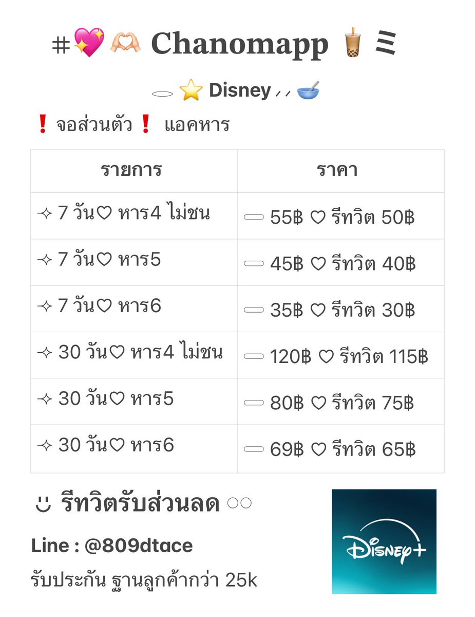 chanomapp3's tweet photo. [ Disney Plus Hotstar 𓈒 ⭐️️ ⊹

‧₊˚ จอส่วนตัว หนังดีๆที่ไม่ควรพลาด

🏡 รีทวิตรับส่วนลด แคปหลักฐานการรี

#ดิสนีย์พลัสราคาถูก  #หารดิสนีย์ราคาถูก #หารดิสนีย์พลัส #หารDisneyplus https://t.co/bjaHLqiV3s