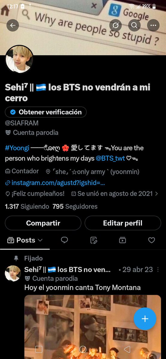 SIAFRAM's tweet photo. Oficialmente tengo 19 añitos ozi 
(No me aparecen los globitos 💔) https://t.co/wBiPz8skW7