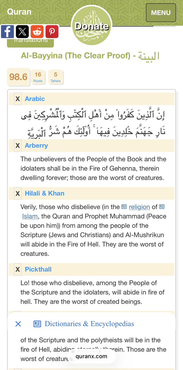 Ippzen's tweet photo. @Mphothegreatest I get the hell part every religion says that but “Worst of all Creatures”?

This is true Islam https://t.co/4cevIojB1u