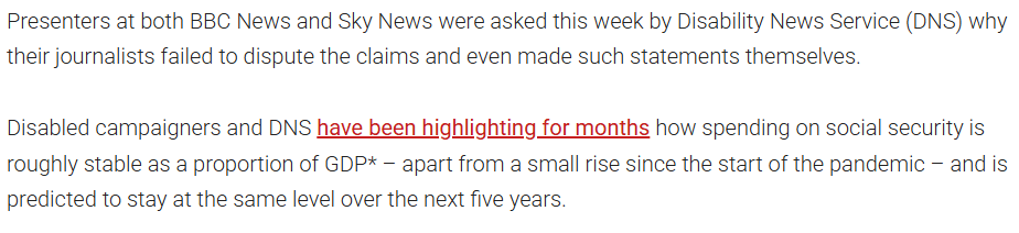 MintGingerCraft's tweet photo. @SaulStaniforth "Presenters at both BBC News and Sky News were asked this week by Disability News Service (DNS) why their journalists failed to dispute the claims and even made such statements themselves".
https://t.co/S07fsHsmSm https://t.co/FazhPKgJxc