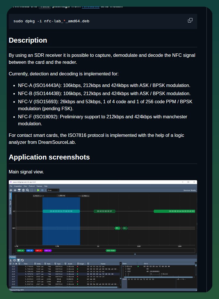 tom_doerr's tweet photo. NFC signal and protocol decoder using SDR receivers

https://t.co/863zXlZczT https://t.co/uC2uEZwcem