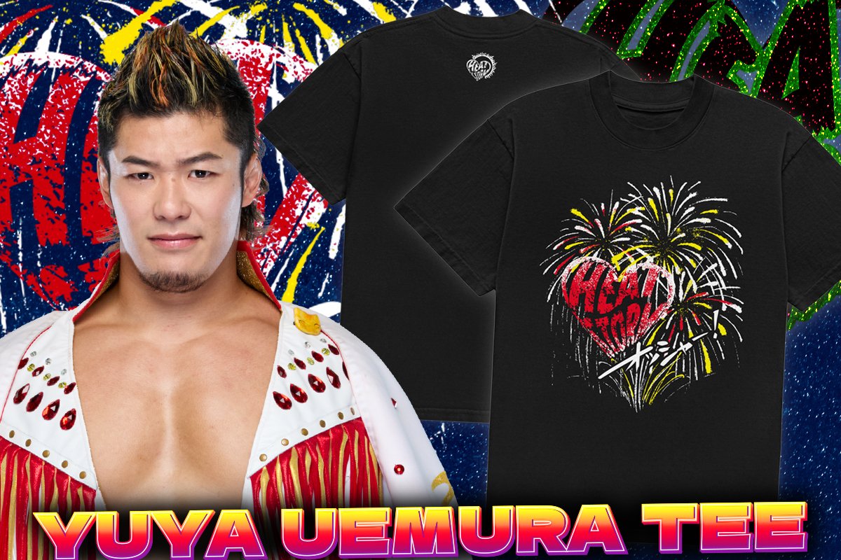 njpw1972's tweet photo. #G1CLIMAX36 新商品が続々完成！
真夏の祭典に特大の花火をぶち上げる🎆
『上村優也「HANABI」Tシャツ』
https://t.co/w47w2dE812
※7/18札幌大会からの会場販売となります（7/6&amp;7/7後楽園での販売はございません）
※水道橋店では7.7(火)14時から発売 https://t.co/kYludgkpET