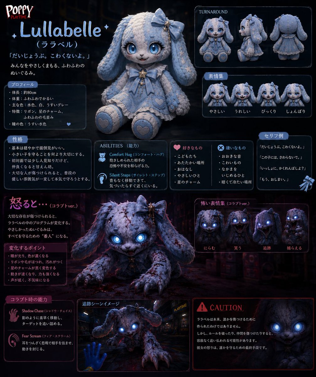 a223v7's tweet photo. もし私がポピープレイタイムのキャラクターならどんなキャラクター？ってきいたらこれ🩵擬人化もかわいーー！！ https://t.co/v7DOE0BF3z