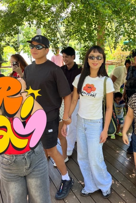 blairwaldorfs_'s tweet photo. kaila and dj are at lake apo today 🥹🥰 the hand holding her wrist kala mo maliligaw 😂🥰 https://t.co/ux9V6oEEeB